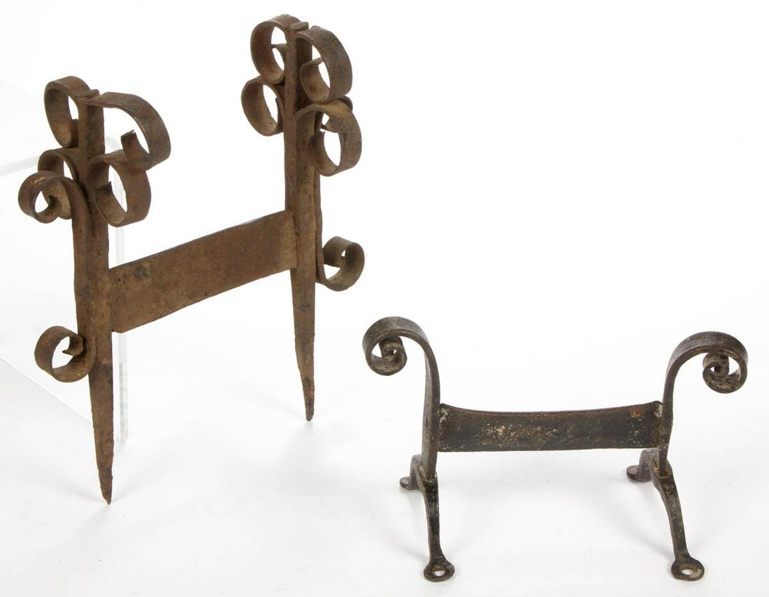 ASSORTED WROUGHT-IRON BOOT SCRAPERS, LOT OF TWO (1 of 1)