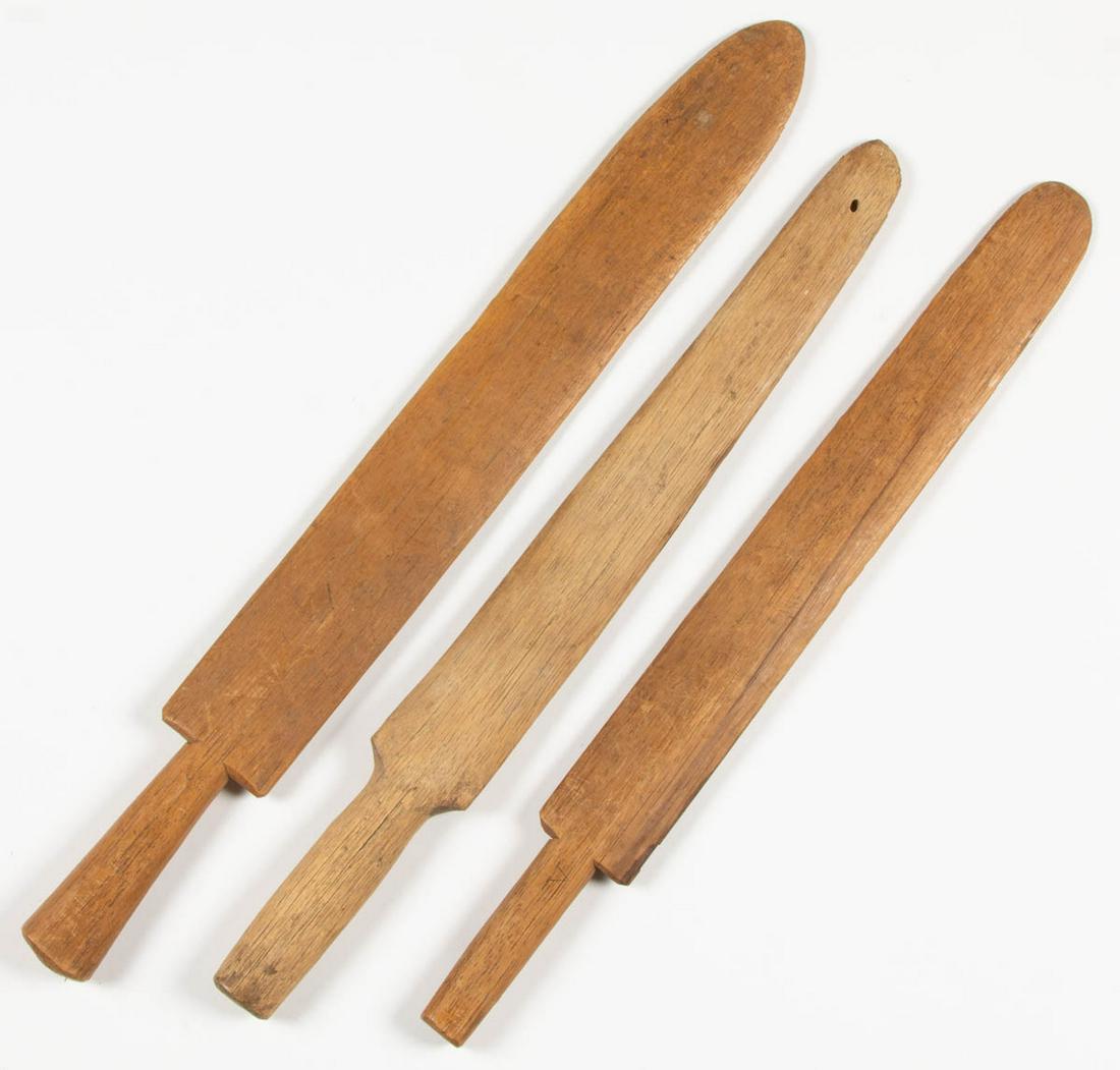 SHENANDOAH VALLEY OF VIRGINIA CARVED TREEN FLAX KNIVES, (1 of 2)