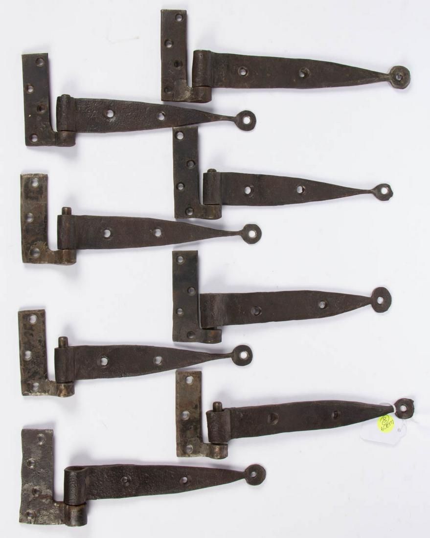 ASSORTED WROUGHT-IRON DOOR HARDWARE STRAP HINGES, SET (1 of 1)