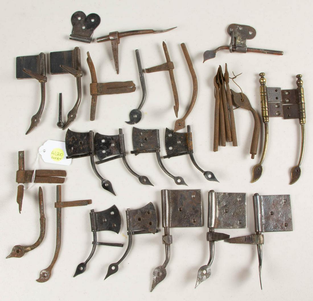 ASSORTED METALS DOOR HARDWARE RAT-TAIL HINGES, (1 of 1)