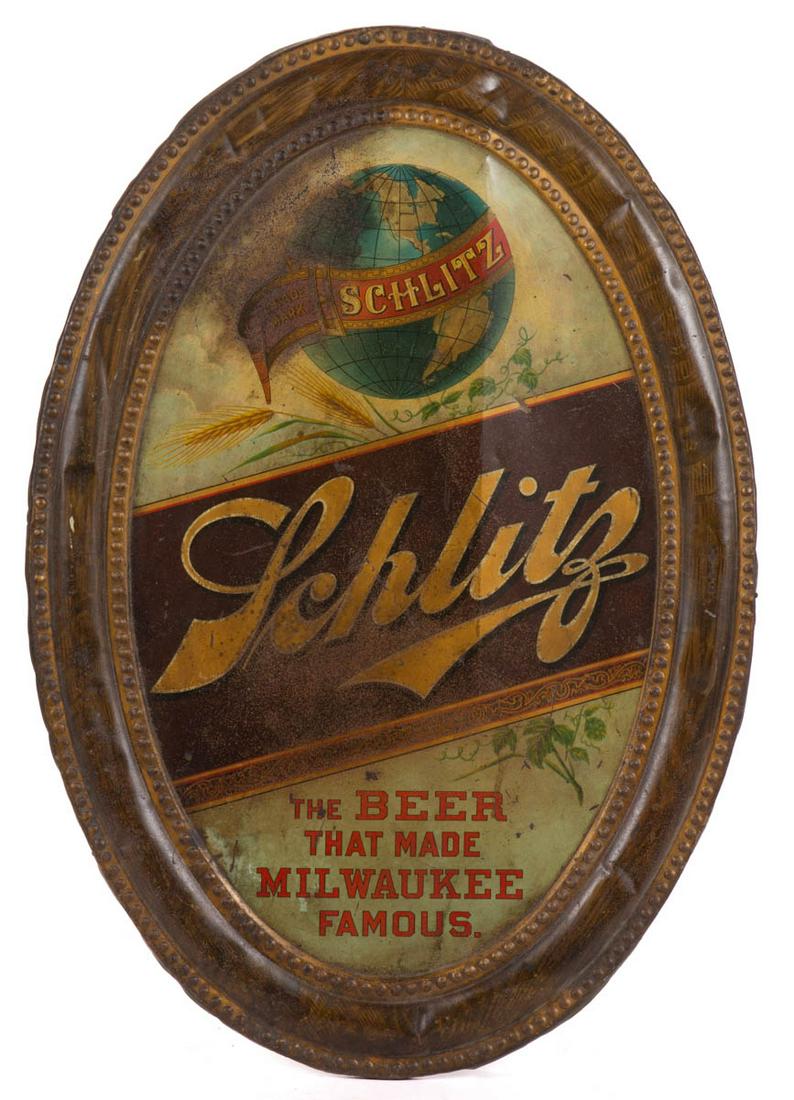 SCHLITZ BEER TIN LITHOGRAPH PRE-PROHIBITION ADVERTISING (1 of 5)