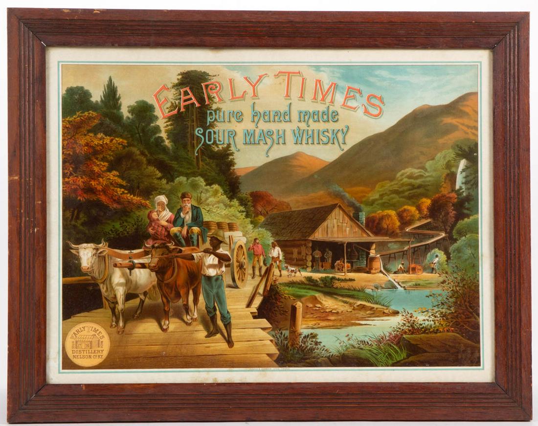 RARE EARLY TIMES WHISKEY PAPER ADVERTISING SIGN (1 of 4)