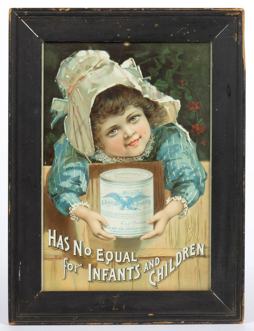 EAGLE BRAND CONDENSED MILK PAPER ADVERTISING SIGN (1 of 2)