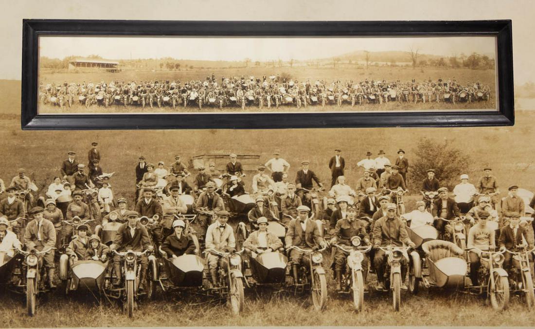 RARE ANTIQUE HARLEY-DAVIDSON MOTORCYCLE CLUB YARD-LONG (1 of 5)