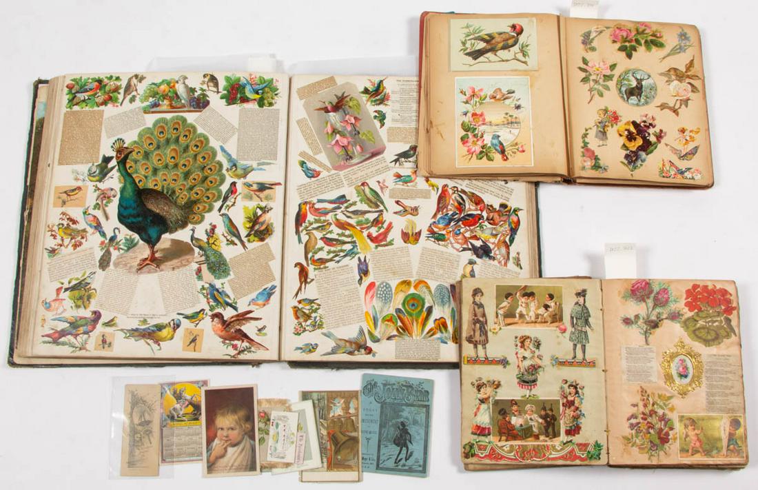 VICTORIAN SCRAP BOOKS, LOT OF THREE (1 of 3)