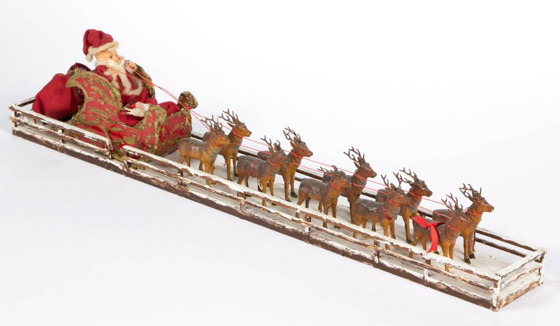 VINTAGE SANTA CLAUS AND SLEIGH CHRISTMAS DECORATION (1 of 4)