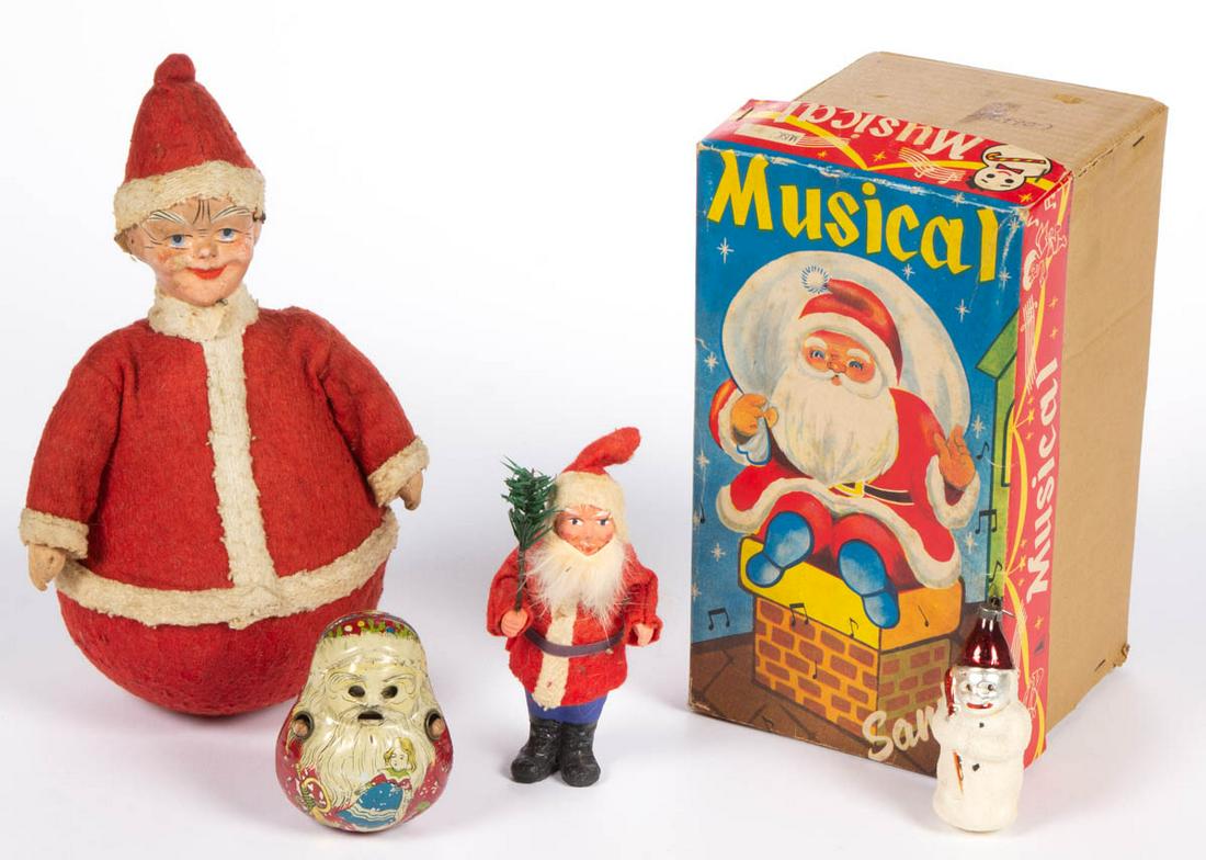 ASSORTED VINTAGE CHRISTMAS ARTICLES, LOT OF FIVE (1 of 3)