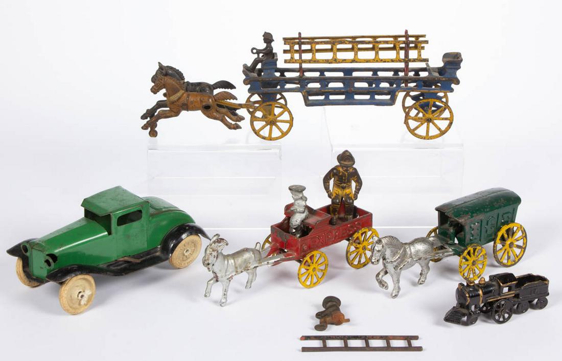 ANTIQUE AMERICAN METAL VEHICLE TOYS, LOT OF SEVEN (1 of 2)