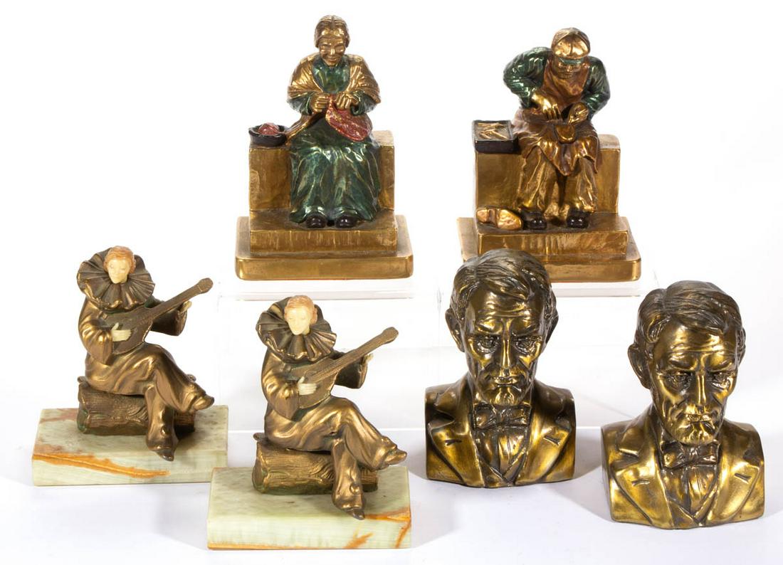 VINTAGE FIGURAL BOOKENDS, LOT OF SIX (1 of 2)