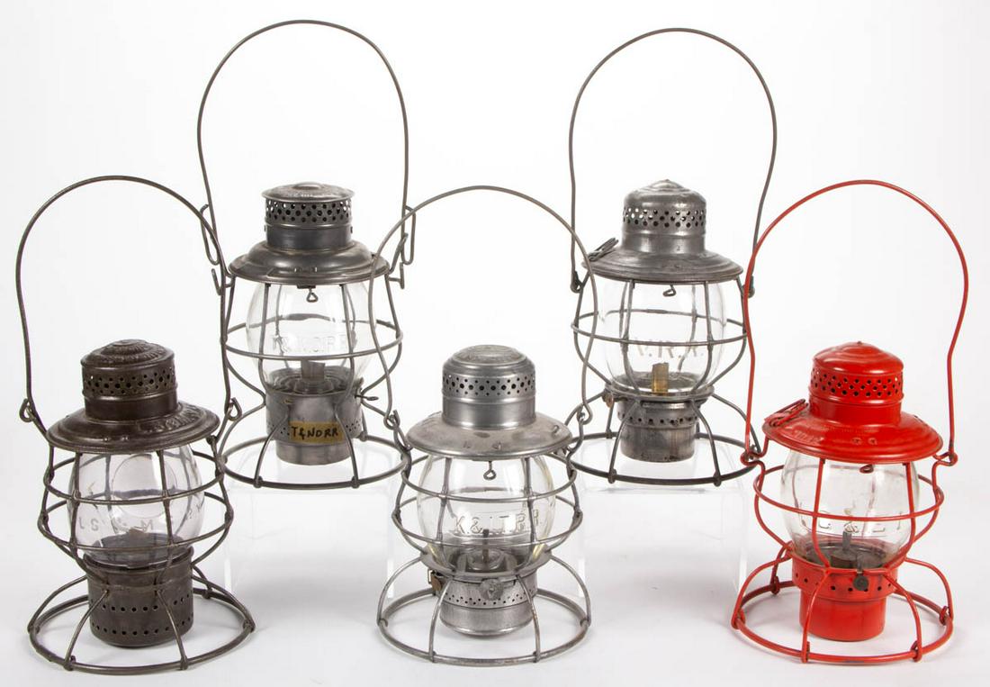 ASSORTED MANUFACTURERS SHEET-IRON RAILROAD LANTERNS AND (1 of 3)