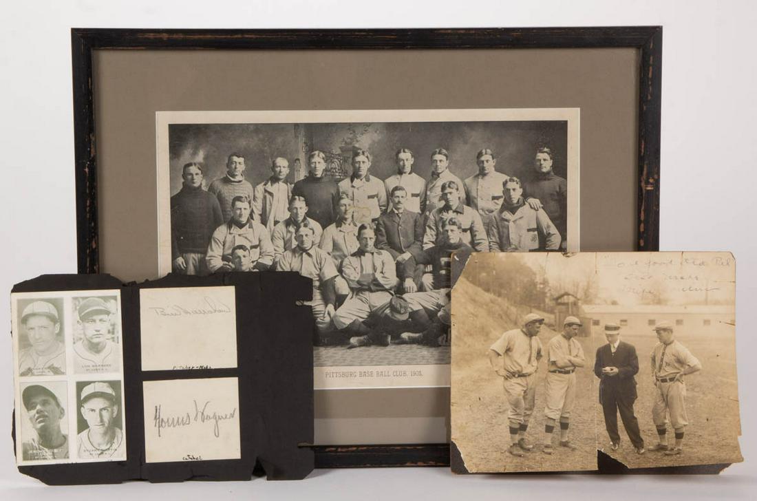 ANTIQUE HONUS WAGNER BASEBALL EPHEMERA, LOT OF THREE (1 of 7)