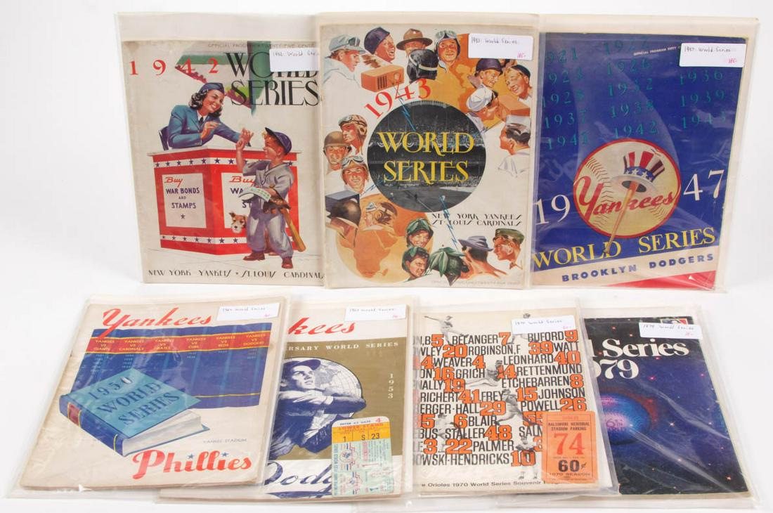 VINTAGE WORLD SERIES PROGRAMS, LOT OF SEVEN (1 of 5)