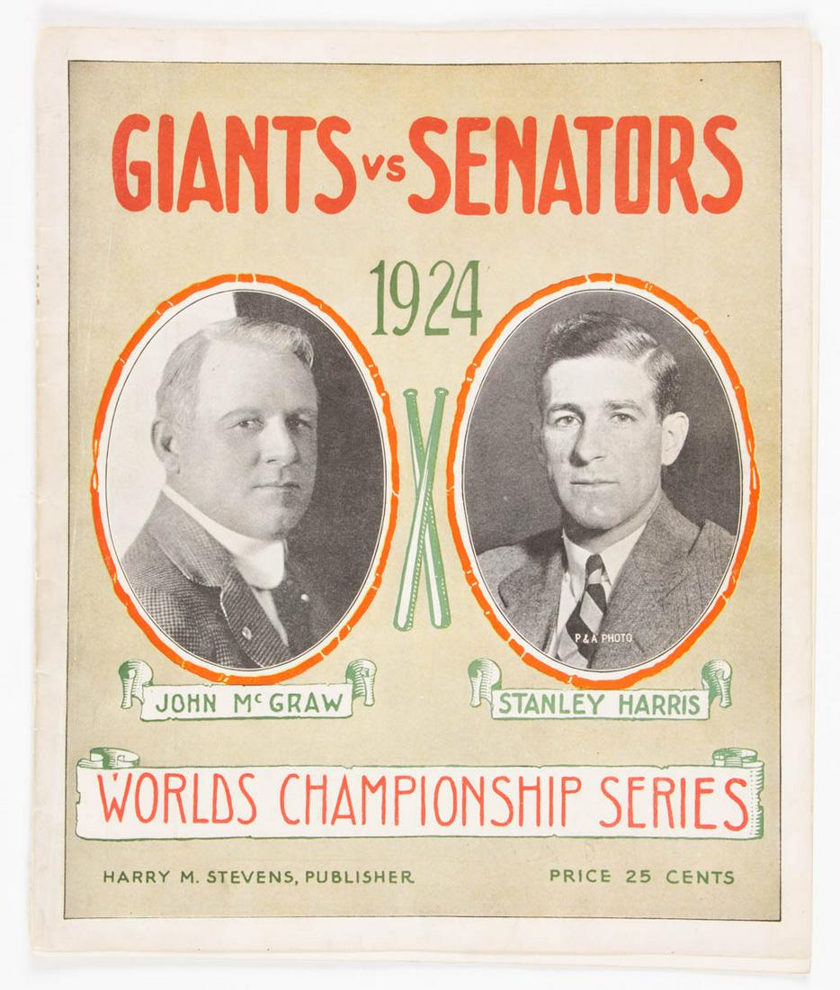 1924 BASEBALL WORLD SERIES PROGRAM (1 of 1)