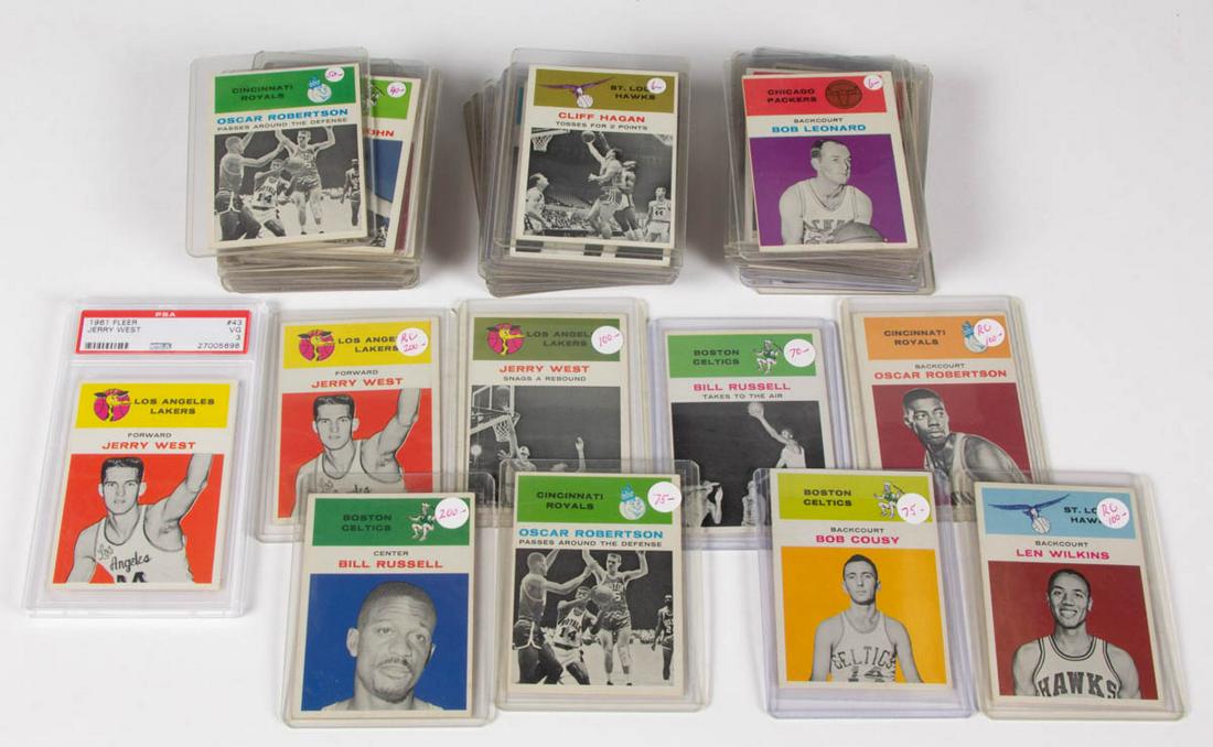 1961-1962 FLEER BASKETBALL CARD PARTIAL SET, LOT OF 50 (1 of 4)