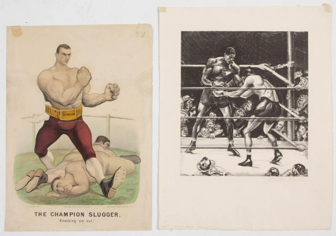 ANTIQUE / VINTAGE BOXING PRINTS, LOT OF TWO (1 of 3)