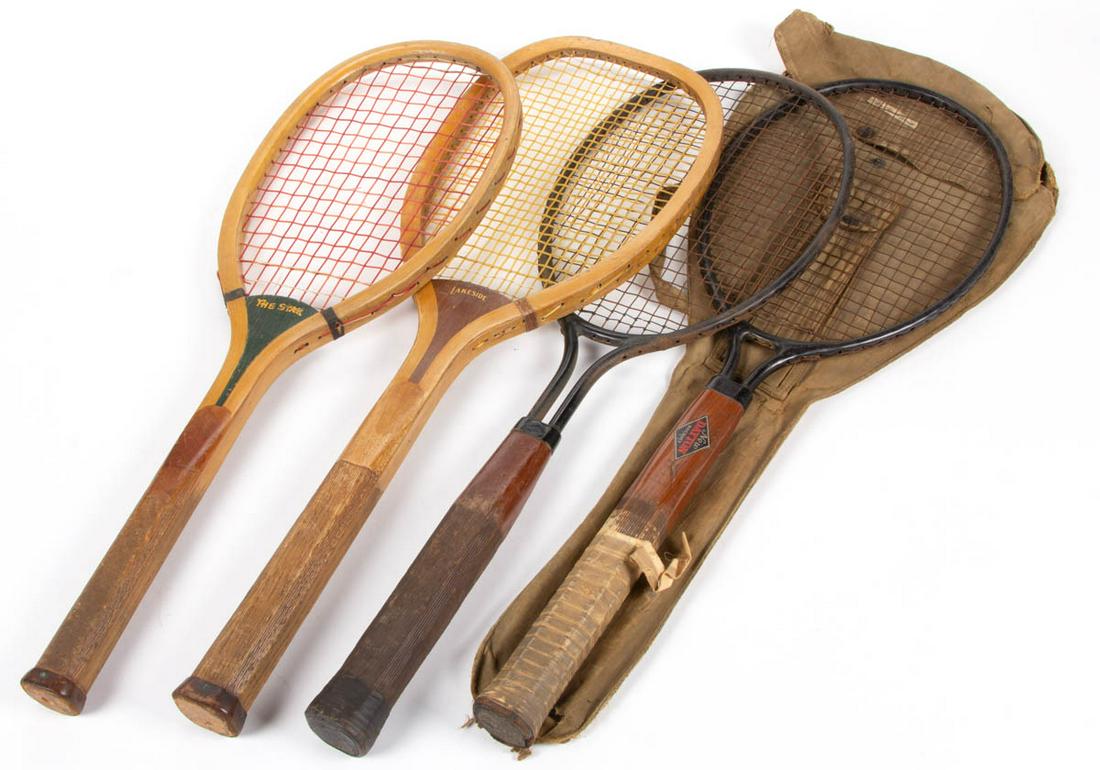VINTAGE TENNIS RACKETS, LOT OF FOUR (1 of 1)
