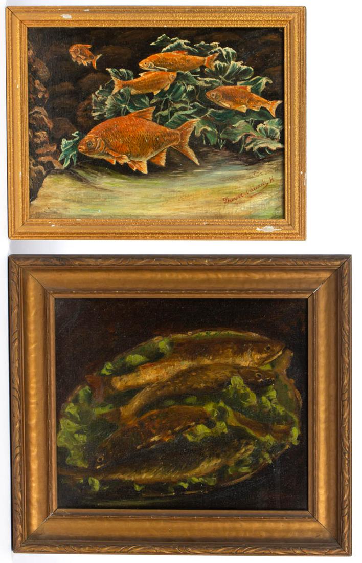 AMERICAN SCHOOL (20TH CENTURY) STILL-LIFE OF FISH, LOT (1 of 8)