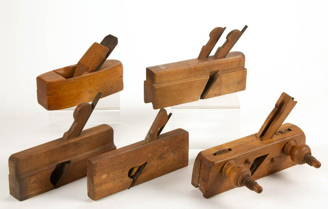 AMERICAN WOODEN MOLDING PLANES, LOT OF FIVE (1 of 1)