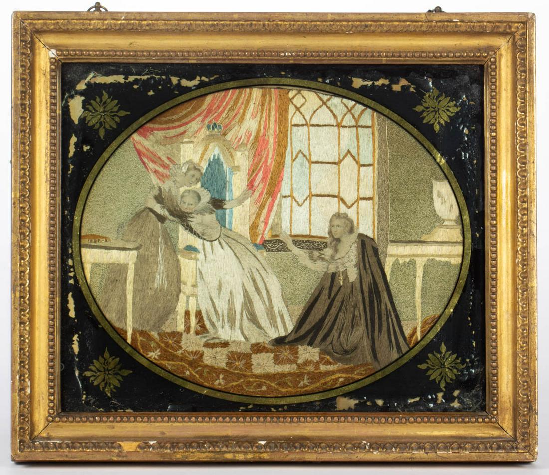 AMERICAN / BRITISH SILK-EMBROIDERED NEEDLEWORK PICTURE (1 of 5)