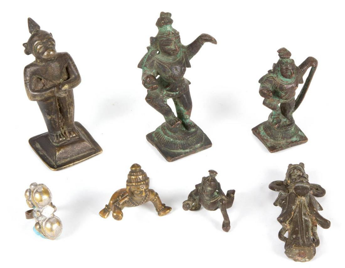 SOUTH ASIA / INDIA HINDU BRONZE FIGURES, LOT OF FIVE (1 of 8)