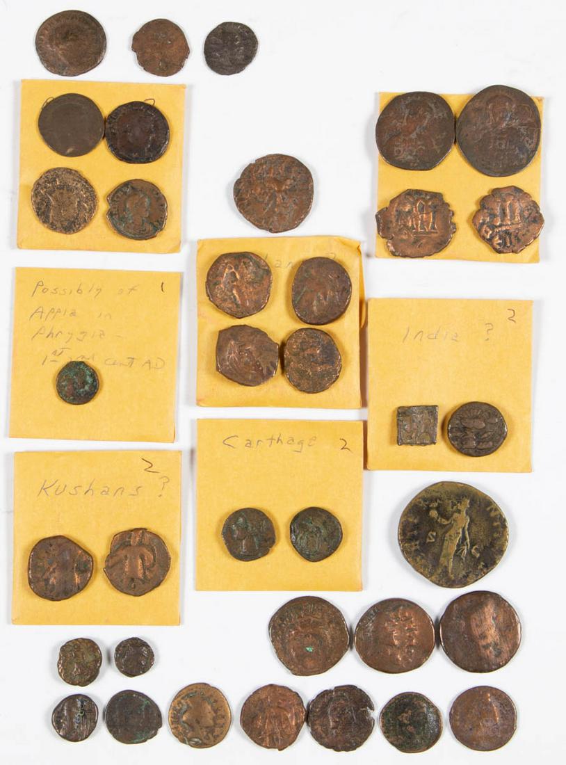 ASSORTED ANCIENT BRONZE COINAGE, 35 PIECES (1 of 5)