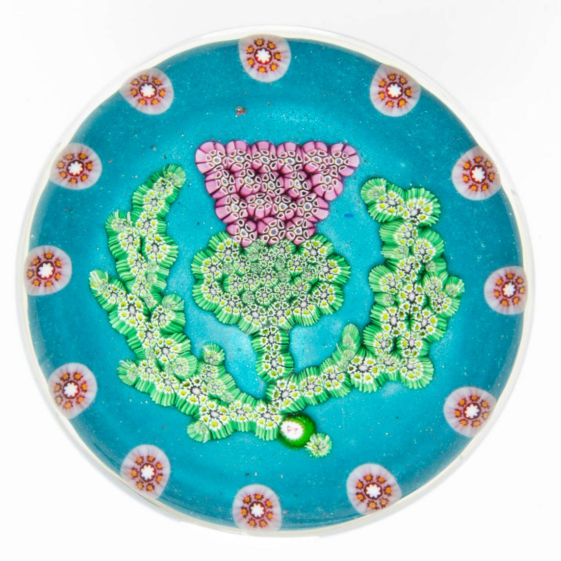 PAUL YSART (SCOTTISH, 1904-1979) MILLEFIORI THISTLE ART (1 of 1)