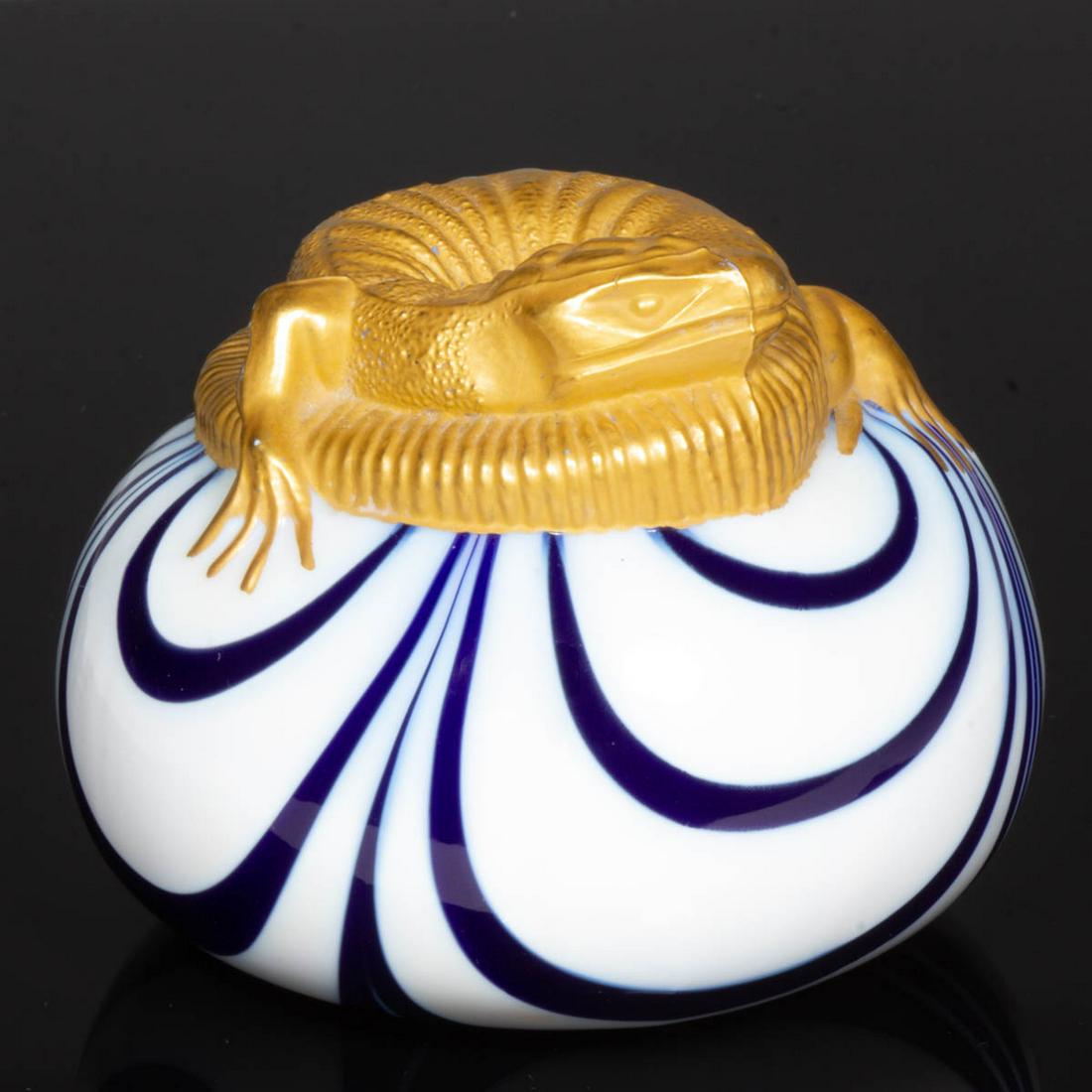 VINTAGE SAINT-LOUIS GILDED SALAMANDRE MARBRIE LOOP ART (1 of 1)