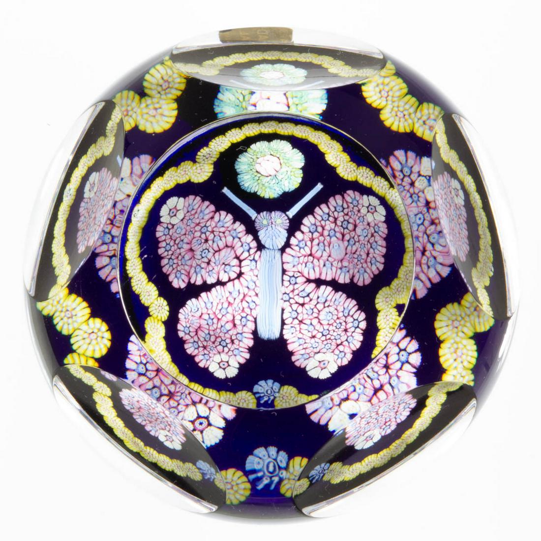 VINTAGE WHITEFRIARS MILLEFIORI BUTTERFLY ART GLASS (1 of 1)