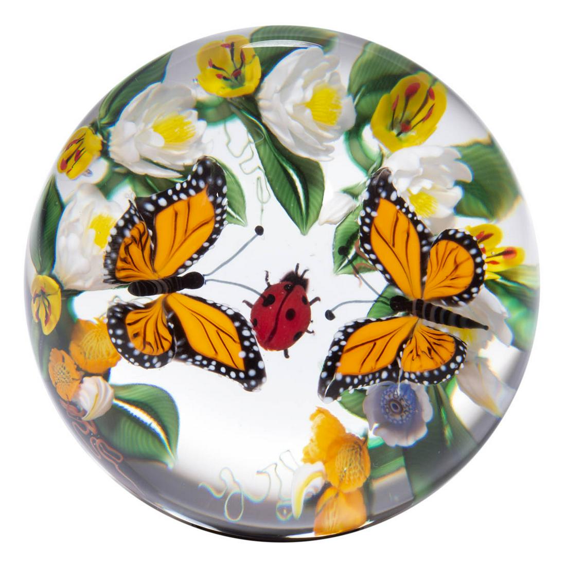 RICHARD LOESEL (FRENCH, XX/XXI) BUTTERFLIES AND FLORAL (1 of 2)