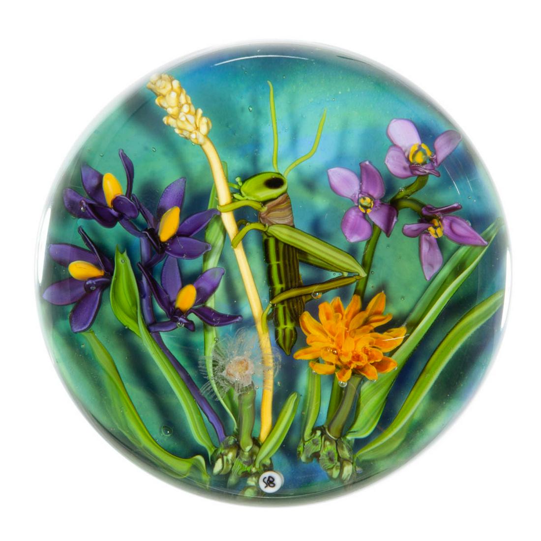 STEFAN BRACHT (GERMAN, B. 1945) GRASSHOPPER AND FLOWERS (1 of 2)