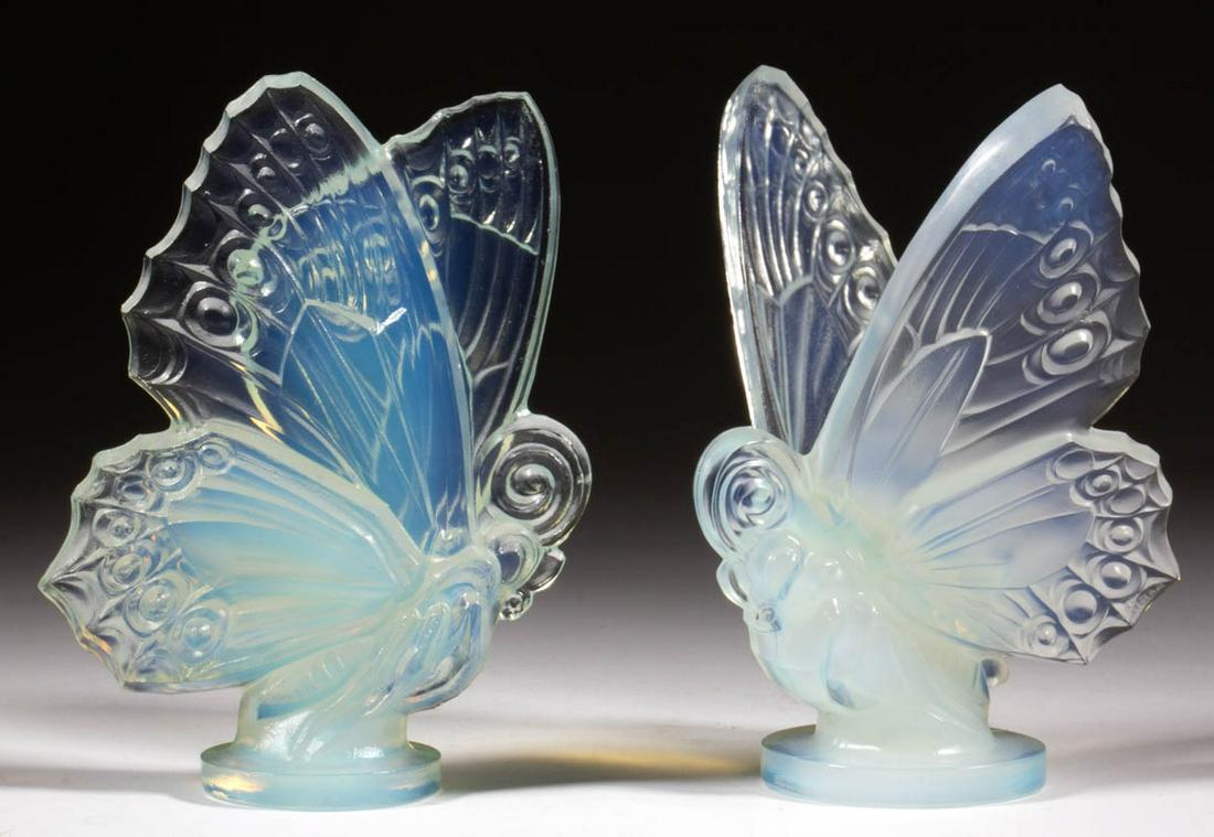 SABINO BUTTERFLY OPALESCENT GLASS FIGURES, LOT OF TWO (1 of 1)