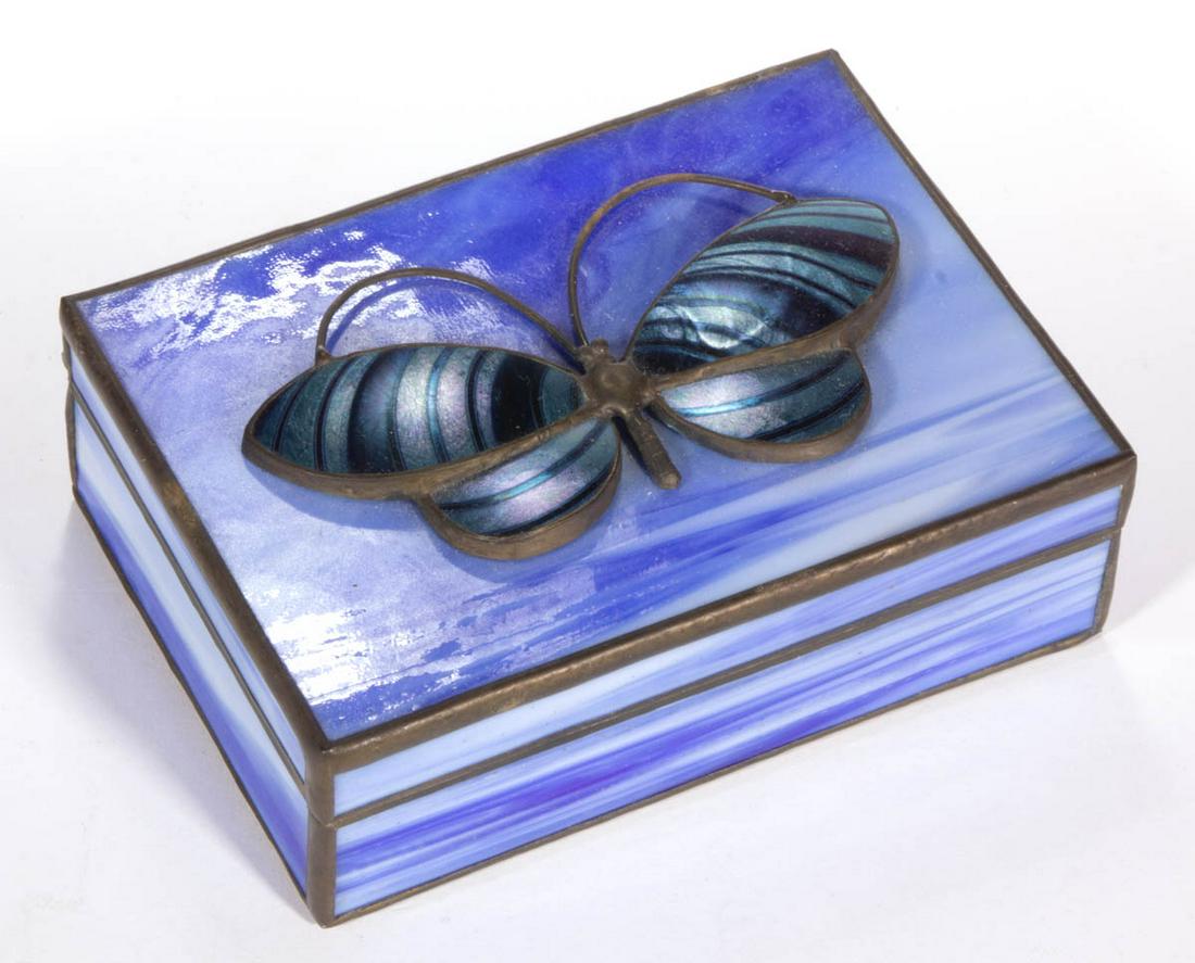 ORIENT & FLUME SLAG GLASS DRESSER BOX (1 of 1)