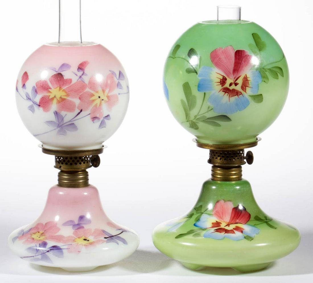 ASSORTED VICTORIAN DECORATED MINIATURE LAMPS, LOT OF (1 of 1)