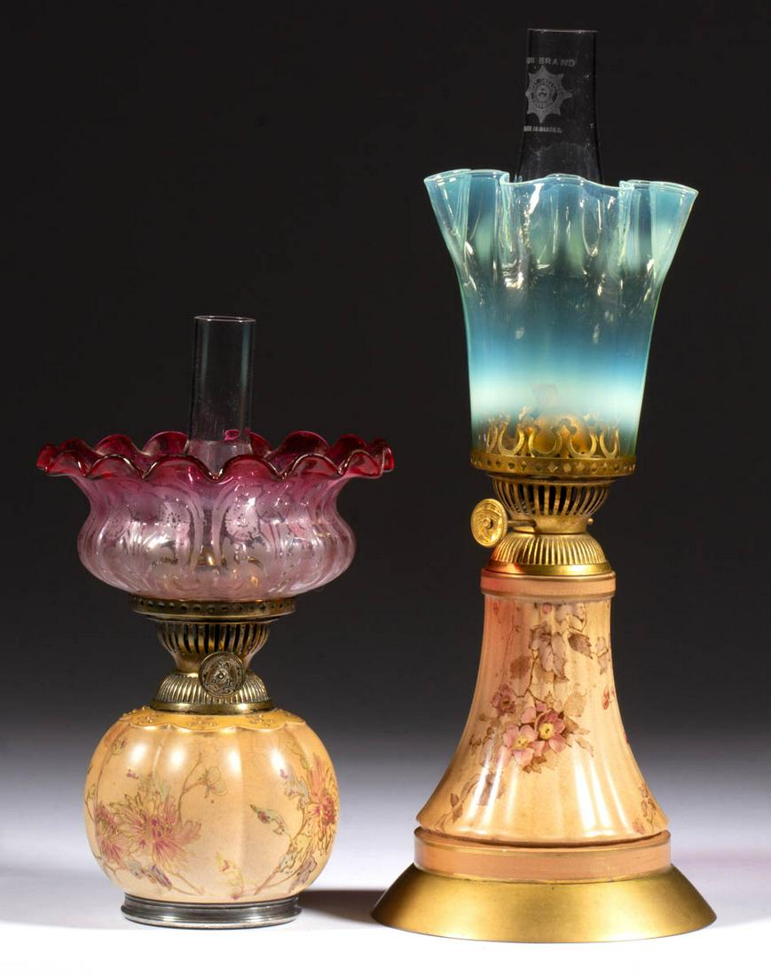 ASSORTED PORCELAIN MINIATURE LAMPS, LOT OF TWO (1 of 1)