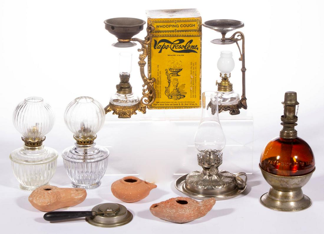 ASSORTED MINIATURE AND RELATED LAMPS, LOT OF TEN (1 of 1)