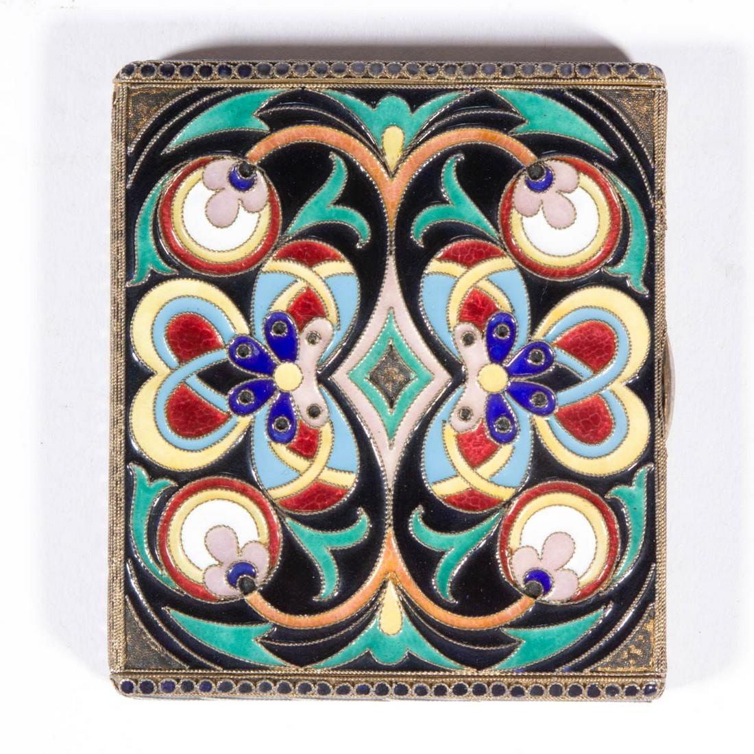 RUSSIAN ENAMELED 0.916 SILVER CIGARETTE / CARD CASE (1 of 4)