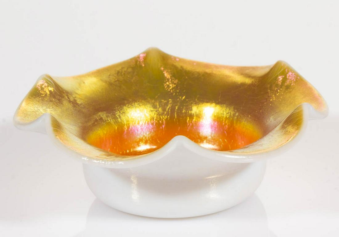 STEUBEN ATTRIBUTED GOLD CALCITE OPEN SALT (1 of 1)