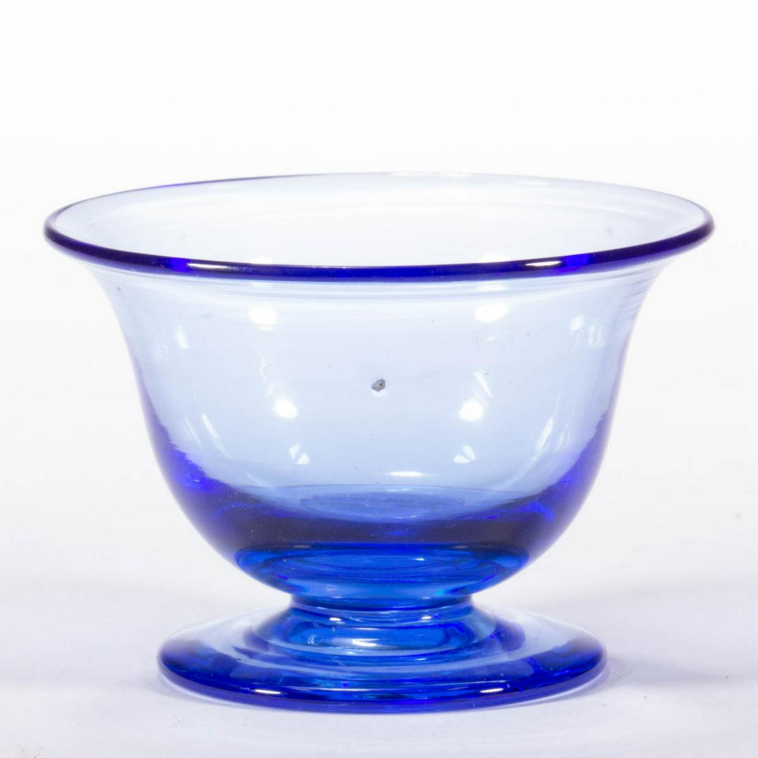 STEUBEN ATTRIBUTED ART GLASS FOOTED OPEN SALT (1 of 1)