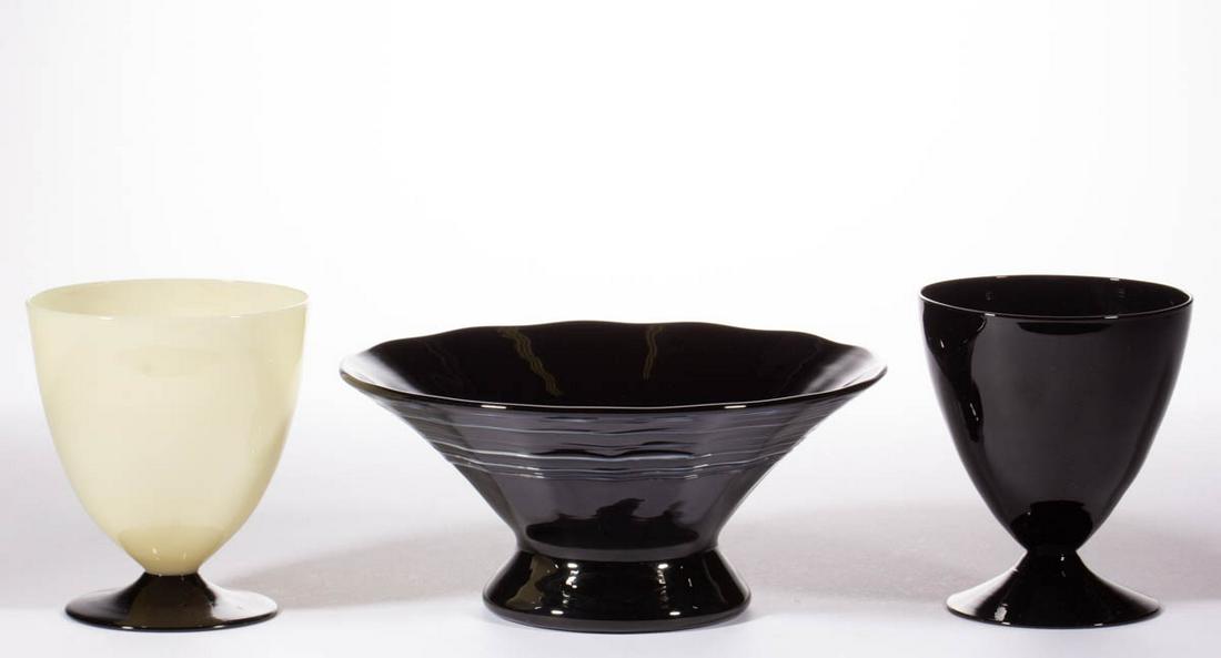 STEUBEN ART GLASS ARTICLES, LOT OF THREE (1 of 1)