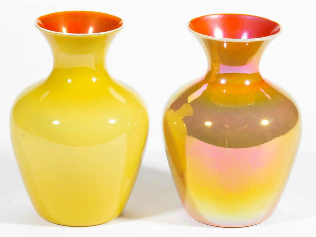 IMPERIAL LEAD LUSTRE ART GLASS VASES, LOT OF TWO (1 of 2)