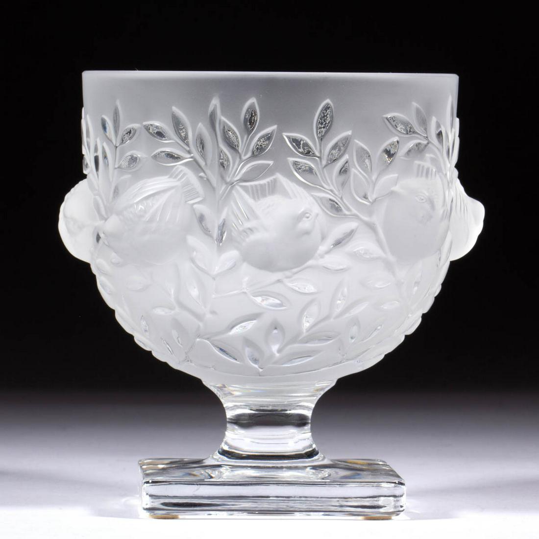LALIQUE ELIZABETH ART GLASS FOOTED BOWL (1 of 1)