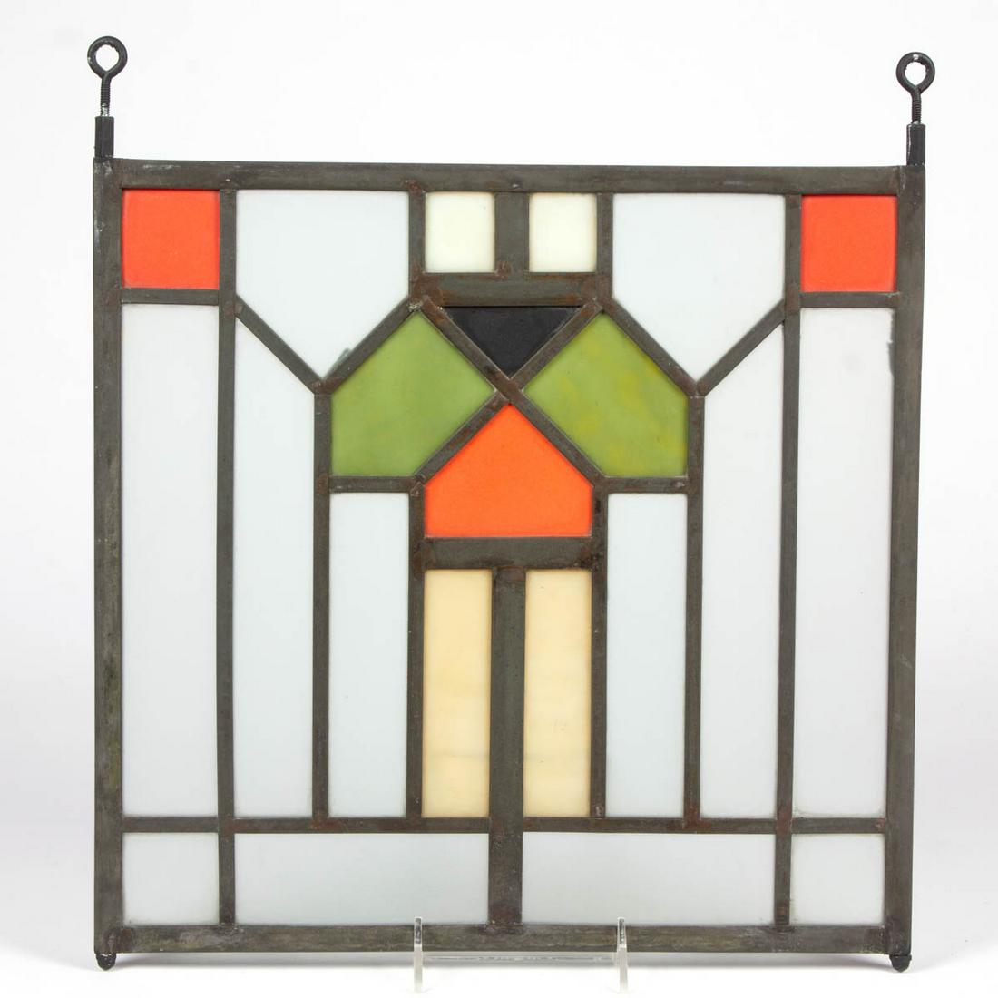 FRANK LLOYD WRIGHT-STYLE STAINED GLASS WINDOW PANE (1 of 1)