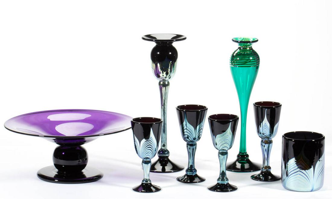 CORREIA STUDIO ART GLASS ARTICLES, LOT OF EIGHT (1 of 1)