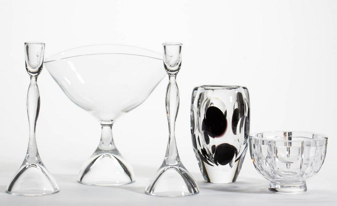 ASSORTED SWEDISH GLASS ARTICLES, LOT OF FIVE (1 of 1)