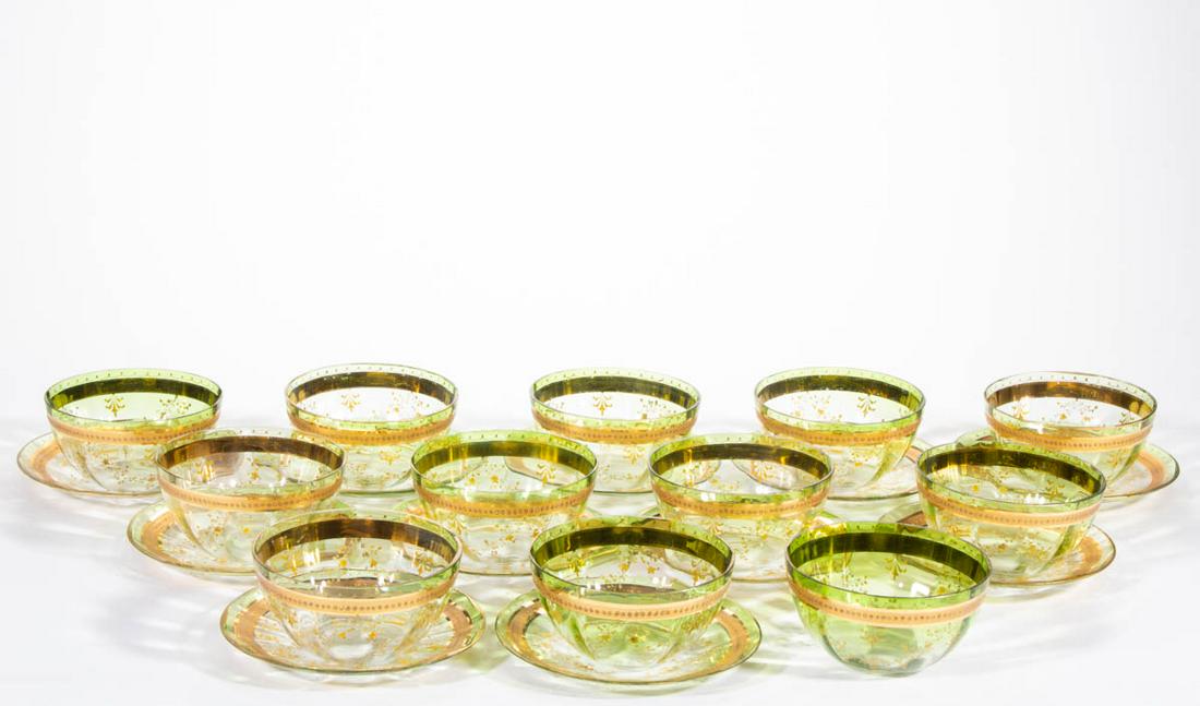 MOSER ATTRIBUTED ENAMEL-DECORATED FINGER BOWLS AND (1 of 1)