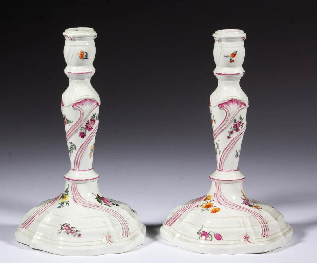 GERMAN HOECHST HAND-PAINTED PORCELAIN PAIR OF (1 of 4)
