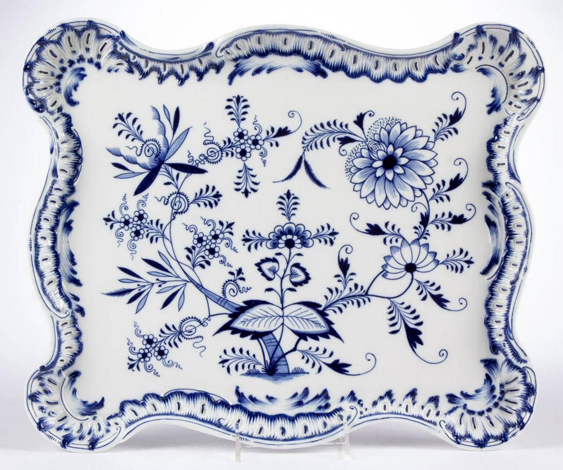 GERMAN MEISSEN "BLUE ONION" PORCELAIN TRAY (1 of 3)