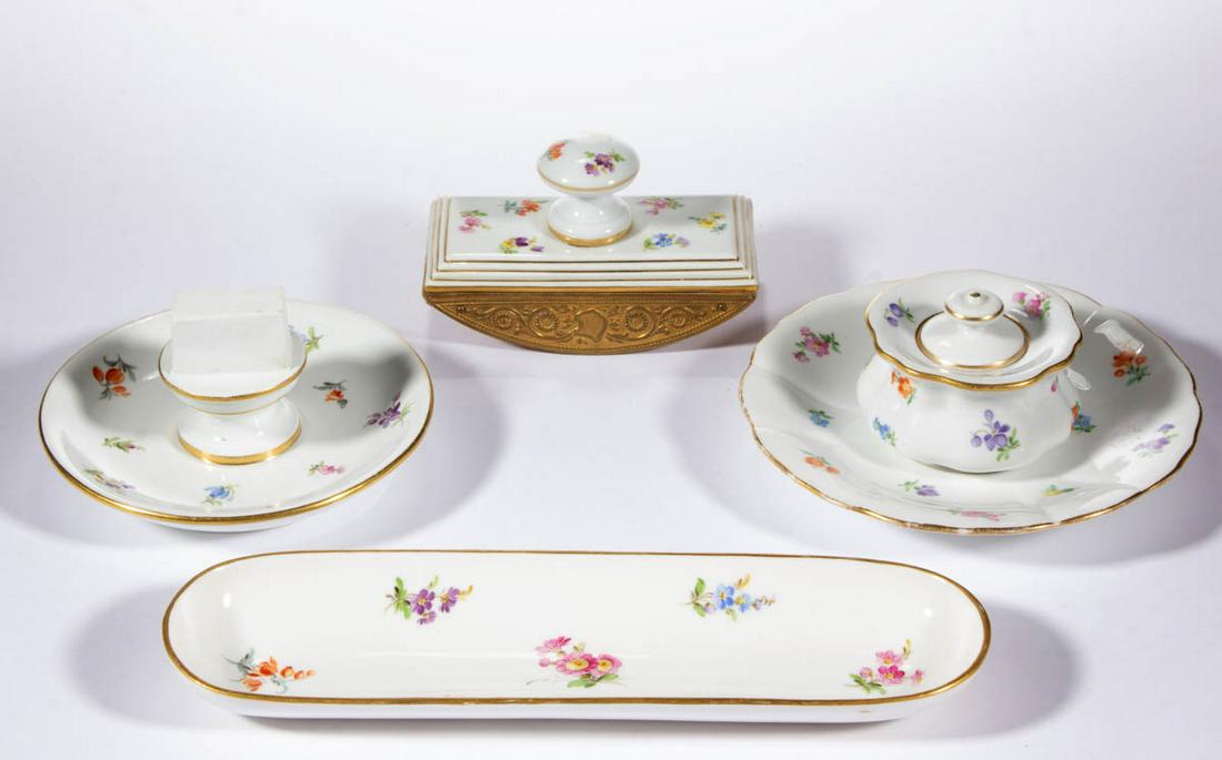 GERMAN MEISSEN HAND-PAINTED "SCATTERED FLOWERS" (1 of 2)