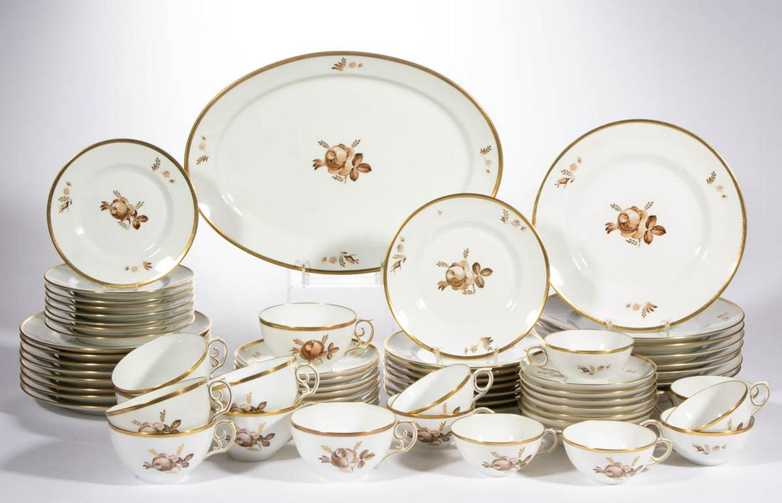 DANISH ROYAL COPENHAGEN "BROWN ROSE" PORCELAIN 65-PIECE (1 of 1)