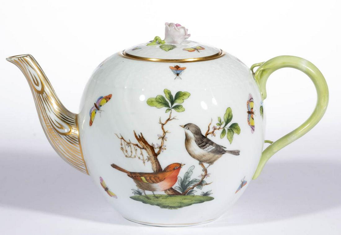 HUNGARIAN HEREND "ROTHSCHILD BIRD" PORCELAIN TEAPOT (1 of 1)